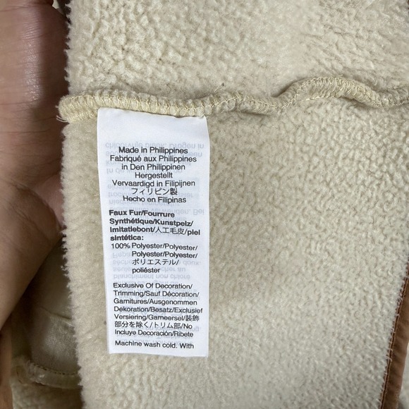J Crew Vintage Fleece Polartec Jacket Snap Button Cream Brown Womens Small #2217 - Picture 7 of 10